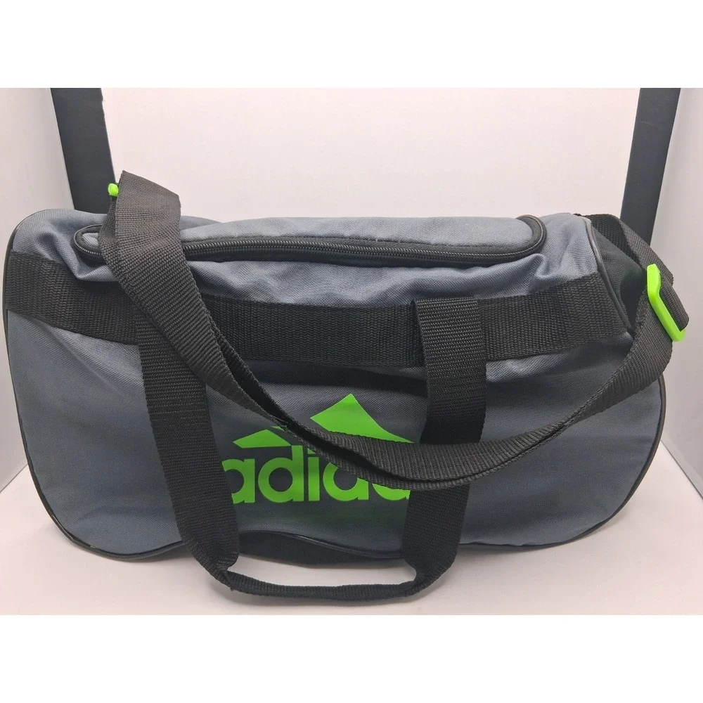 Adidas Gray Duffle Gym Bag Small Travel Sports Carry On Zip Logo